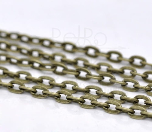 Łańcuszek metalowy 5x3mm - brąz
