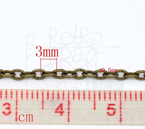 Łańcuszek metalowy 2x3mm - brąz