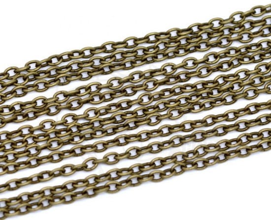 Łańcuszek metalowy 2x3mm - brąz