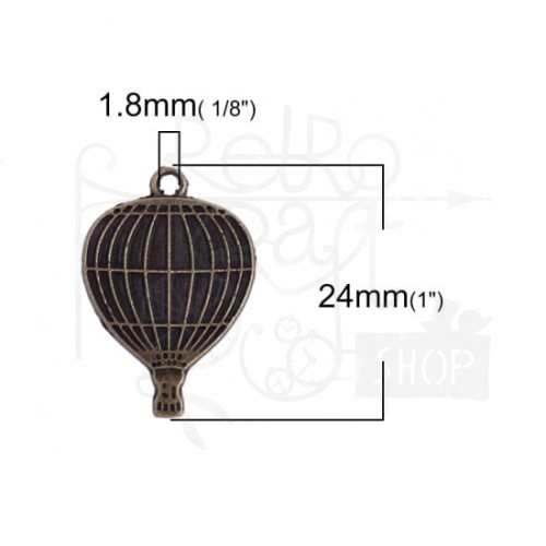 Ozdoba metalowa - balon - antyczny brąz