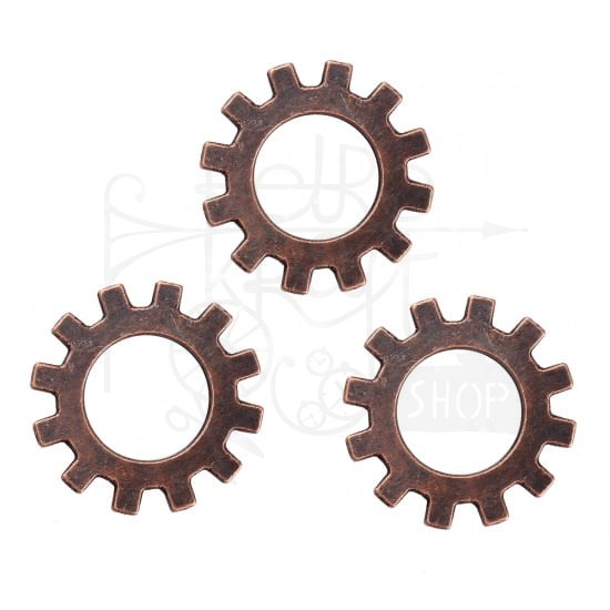 Trybik metalowy zębatka 2,5cm - wzór nr 4  - antyczna miedź