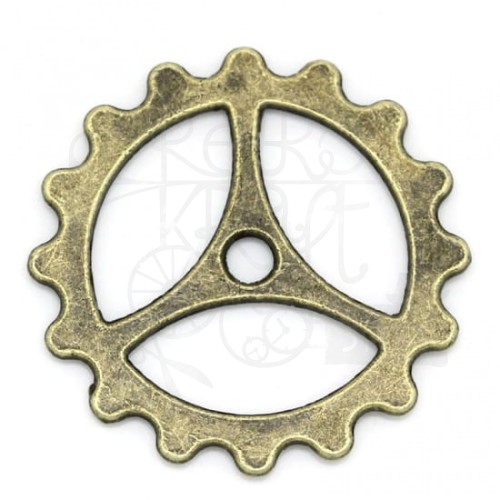 Trybik metalowy zębatka 2,4cm - wzór nr 3 - brąz