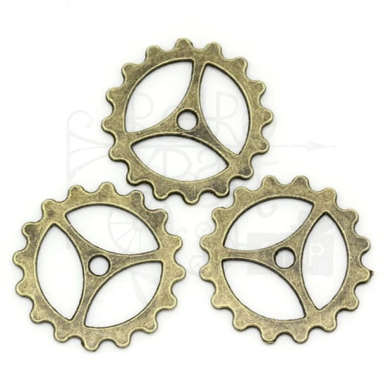 Trybik metalowy zębatka 2,4cm - wzór nr 3 - brąz