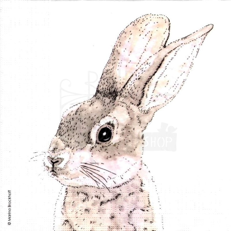 Serwetka 33x33 - Zając, królik, Wielkanoc