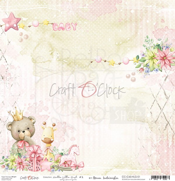 Papier 30x30 Hello Little Girl 01 CC-C43-HLG-01 Craft O'Clock