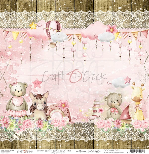 Papier 30x30 Hello Little Girl 02 CC-C43-HLG-02 Craft O'Clock