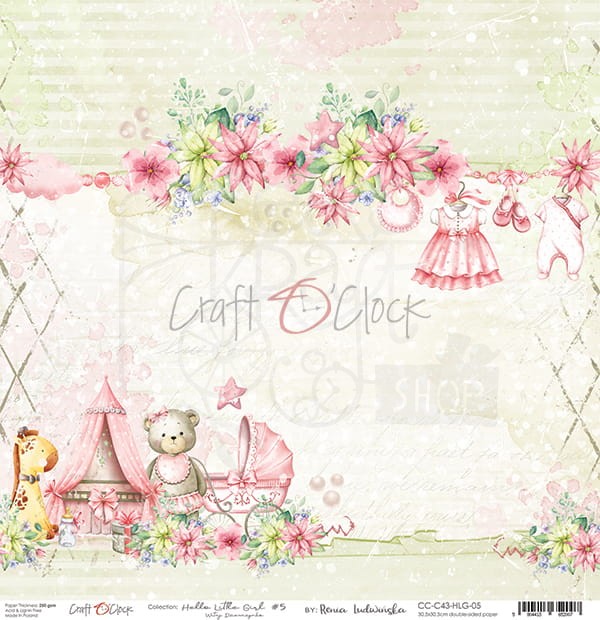 Papier 30x30 Hello Little Girl 05 CC-C43-HLG-05 Craft O'Clock