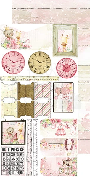 Zestaw dodatków Hello Little Girl - Junk Journal Set CC-C43-HLG-11 Craft O'Clock