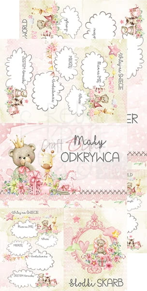 Zestaw dodatków Hello Little Girl - Junk Journal Set CC-C43-HLG-11 Craft O'Clock