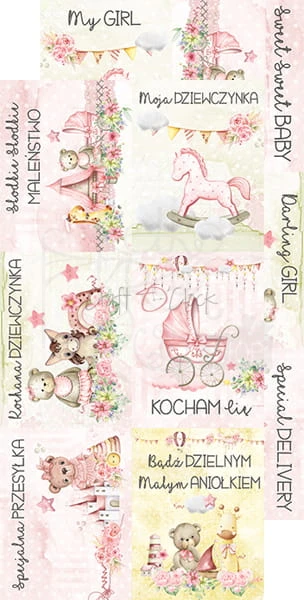 Zestaw dodatków Hello Little Girl - Junk Journal Set CC-C43-HLG-11 Craft O'Clock
