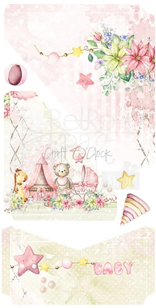 Zestaw dodatków Hello Little Girl - Junk Journal Set CC-C43-HLG-11 Craft O'Clock