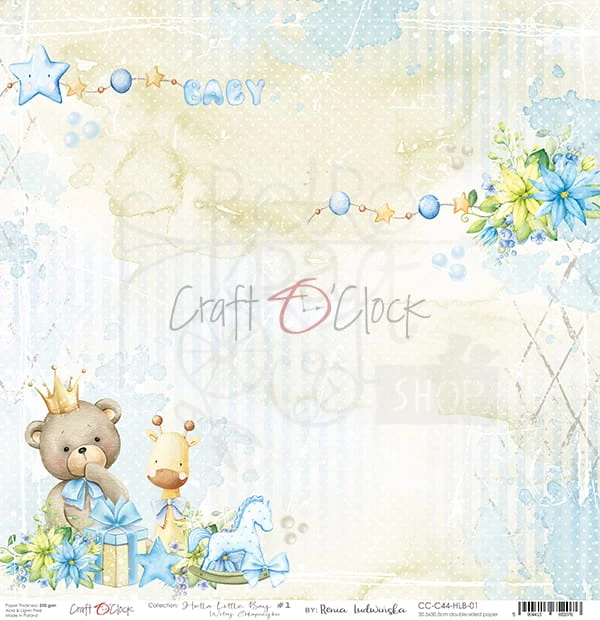 Papier 30x30 Hello Little Boy 01 CC-C44-HLB-01 Craft O'Clock