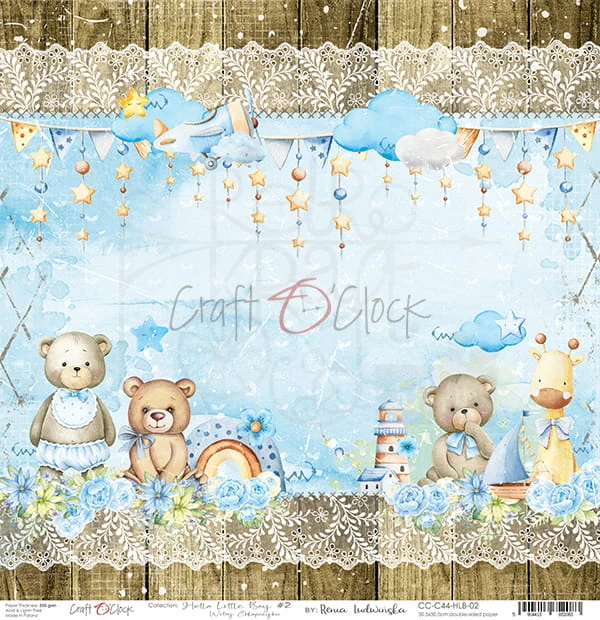 Papier 30x30 Hello Little Boy 02 CC-C44-HLB-02 Craft O'Clock