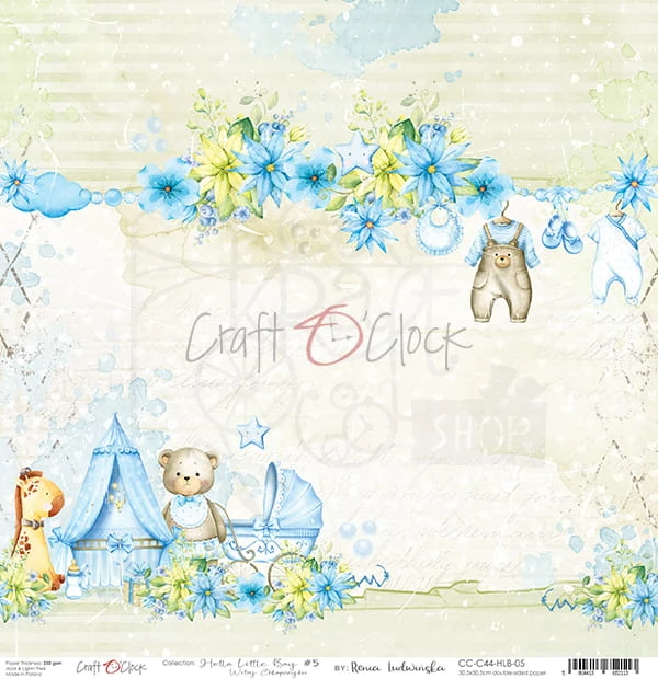Papier 30x30 Hello Little Boy 05 CC-C44-HLB-05 Craft O'Clock