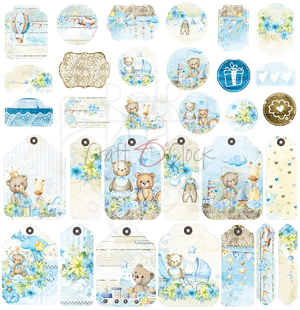 Zestaw papierów 30x30 Hello Little Boy CC-C44-HLB-07 Craft O'Clock