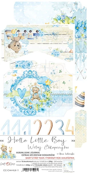 Zestaw dodatków Hello Little Boy - Junk Journal Set CC-C44-HLB-11 Craft O'Clock