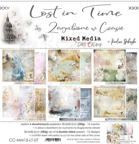 Zestaw papierów 30x30 Lost In Time CC-MM15-LT-07 Craft O'Clock