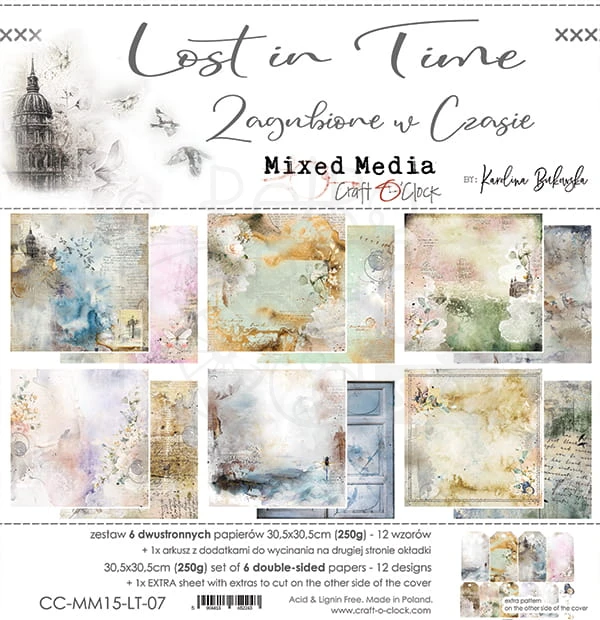 Zestaw papierów 30x30 Lost In Time CC-MM15-LT-07 Craft O'Clock