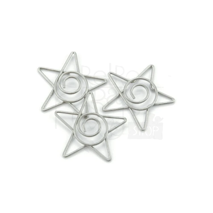 Spiralne metalowe klipsy gwiazdki (15szt)