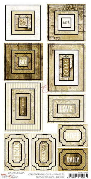 Arkusz tekturek Cardboard Die-Cuts - 15,5x30,5cm Frames 2 Ramki 2 CC-BC-CB-03 Craft O'Clock
