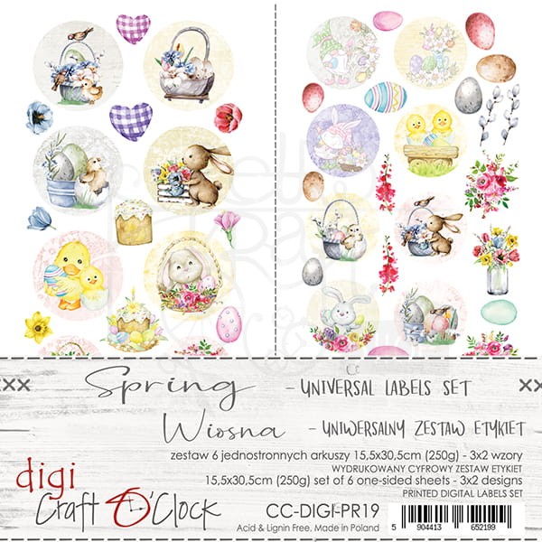 Zestaw etykiet 13 - Sweets - Spring CC-DIGI-PR19 Craft O'Clock