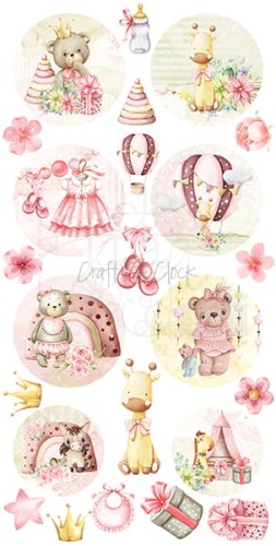 Zestaw etykiet 21 - Sweets - Hello Little Girl CC-DIGI-PR21 Craft O'Clock