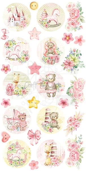 Zestaw etykiet 21 - Sweets - Hello Little Girl CC-DIGI-PR21 Craft O'Clock
