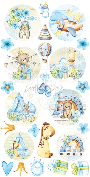 Zestaw etykiet 22 - Sweets - Hello Little Boy CC-DIGI-PR22 Craft O'Clock
