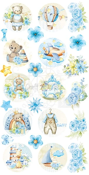 Zestaw etykiet 22 - Sweets - Hello Little Boy CC-DIGI-PR22 Craft O'Clock