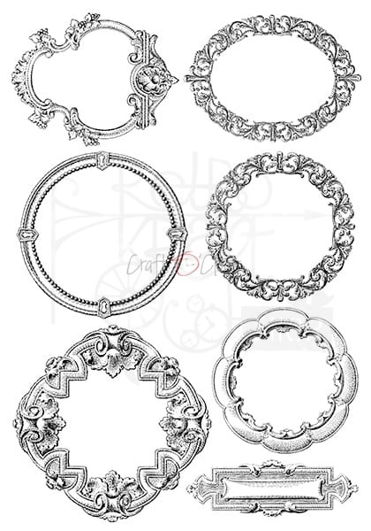 Ozdobne kalki zestaw 21,0x29,7cm Frame Borders CC-MM-ZK-15 Craft O'Clock