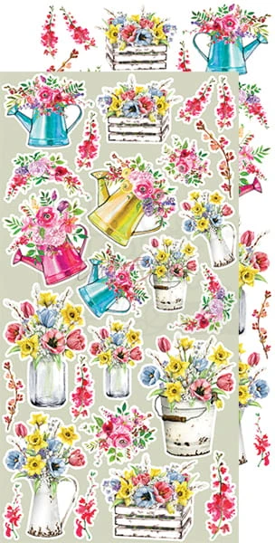 Zestaw dodatków do wycięcia 10 15,5x30,5cm Charming extras - Spring CC-DOD-CHE-10 Craft O'Clock