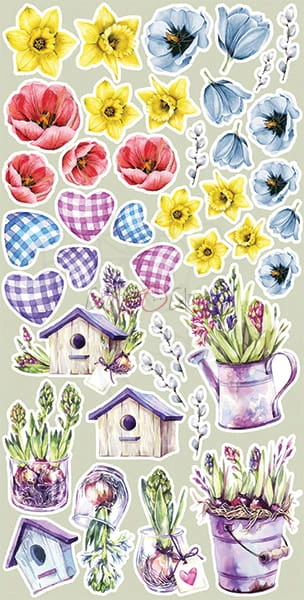 Zestaw dodatków do wycięcia 10 15,5x30,5cm Charming extras - Spring CC-DOD-CHE-10 Craft O'Clock