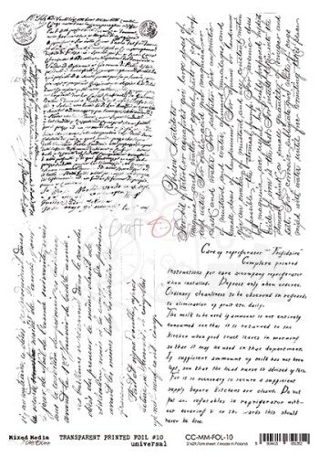 Folia Transparentna A4 Rękopis, pismo CC-MM-FOL-10 Craft O'Clock