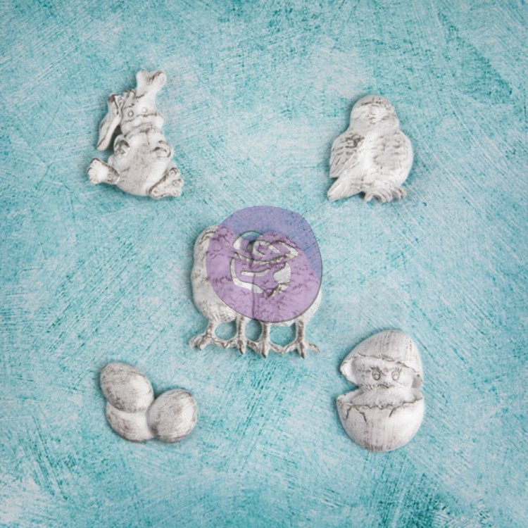Ozdoby z żywicy Wielkanoc, zajączek, jajko Prima Shabby Chic Treasures