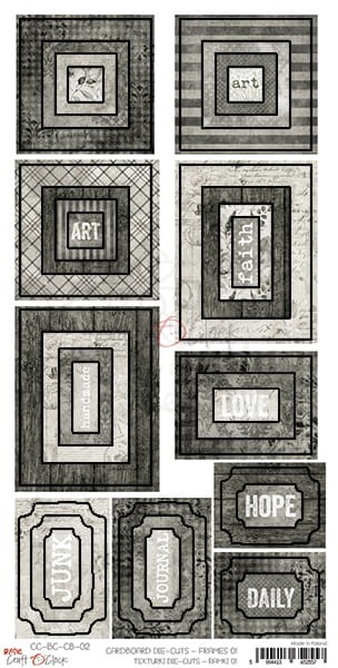 Arkusz tekturek Cardboard Die-Cuts - 15,5x30,5cm Frames 1 Ramki 1 CC-BC-CB-02 Craft O'Clock