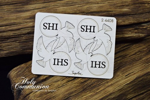 Tekturka Holy Communion - Gołąbek z Hostią - 4 szt 24408 SnipArt