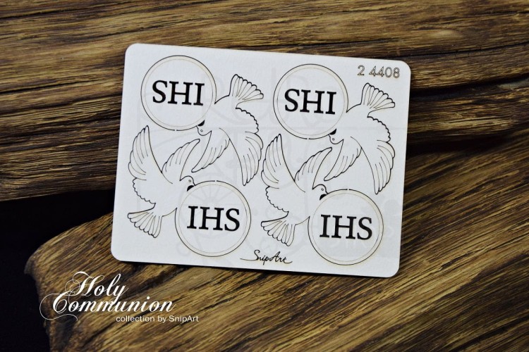 Tekturka Holy Communion - Gołąbek z Hostią - 4 szt 24408 SnipArt