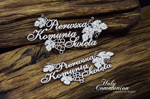 Tekturka Holy Communion - Napis Pierwsza Komunia Święta - 2szt 24400 SnipArt