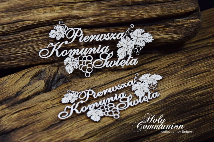 Tekturka Holy Communion - Napis Pierwsza Komunia Święta - 2szt 24400 SnipArt