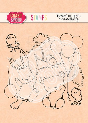 Stempel akrylowy Easter Zwierzątka, baloniki CS012 Craft&amp;You Design