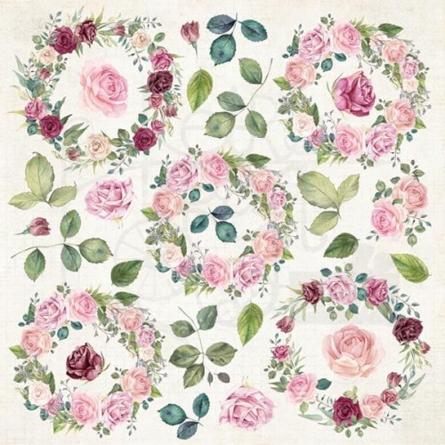 Papier 30x30 arkusz dodatków do wycięcia Flower Vibes 07 CP-FV07 Craft&amp;You Design