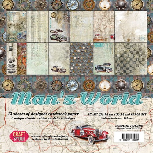 Zestaw papierów 30x30 Man's World CPS-MAN30 Craft&amp;You Design