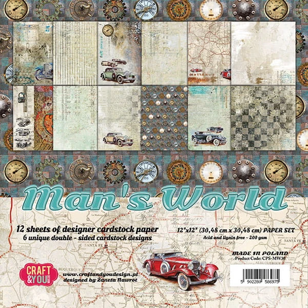 Zestaw papierów 30x30 Man's World CPS-MAN30 Craft&amp;You Design