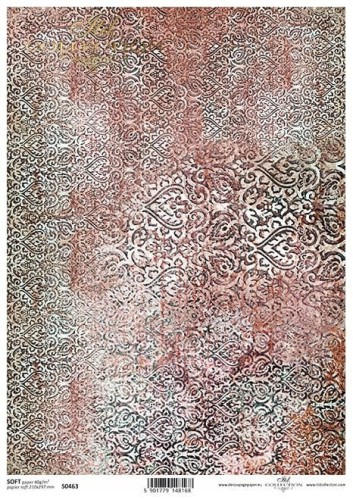 Papier decoupage SOFT A4 Beton i rdza - Tło tapeta mandala orient ornamenty S0463 ITD Collection