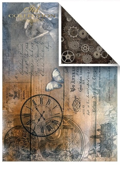 Zestaw papierów A4 Steampunk SCRAP-043 ITD Collection