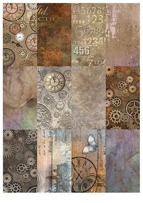 Zestaw papierów A4 Steampunk SCRAP-043 ITD Collection
