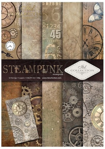 Zestaw papierów A4 Steampunk SCRAP-043 ITD Collection