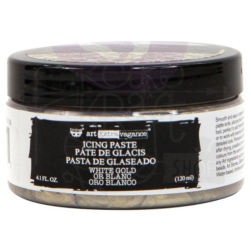 Pasta Art Extravagance Icing Paste White Gold 120ml Finnabair 966171 Prima 1