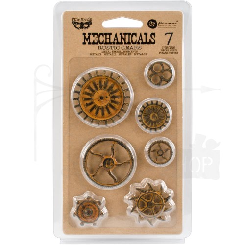 Ozdoby metalowe trybiki Finnabair Mechanicals Metal Embellishments Rustic Gears 963439 Prima 1