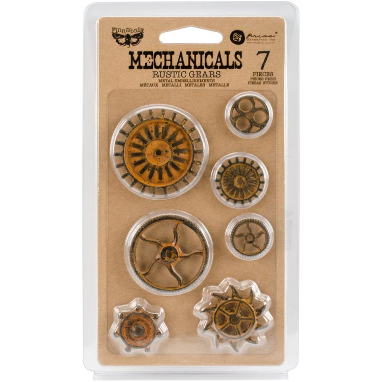 Ozdoby metalowe trybiki Finnabair Mechanicals Metal Embellishments Rustic Gears 963439 Prima 1